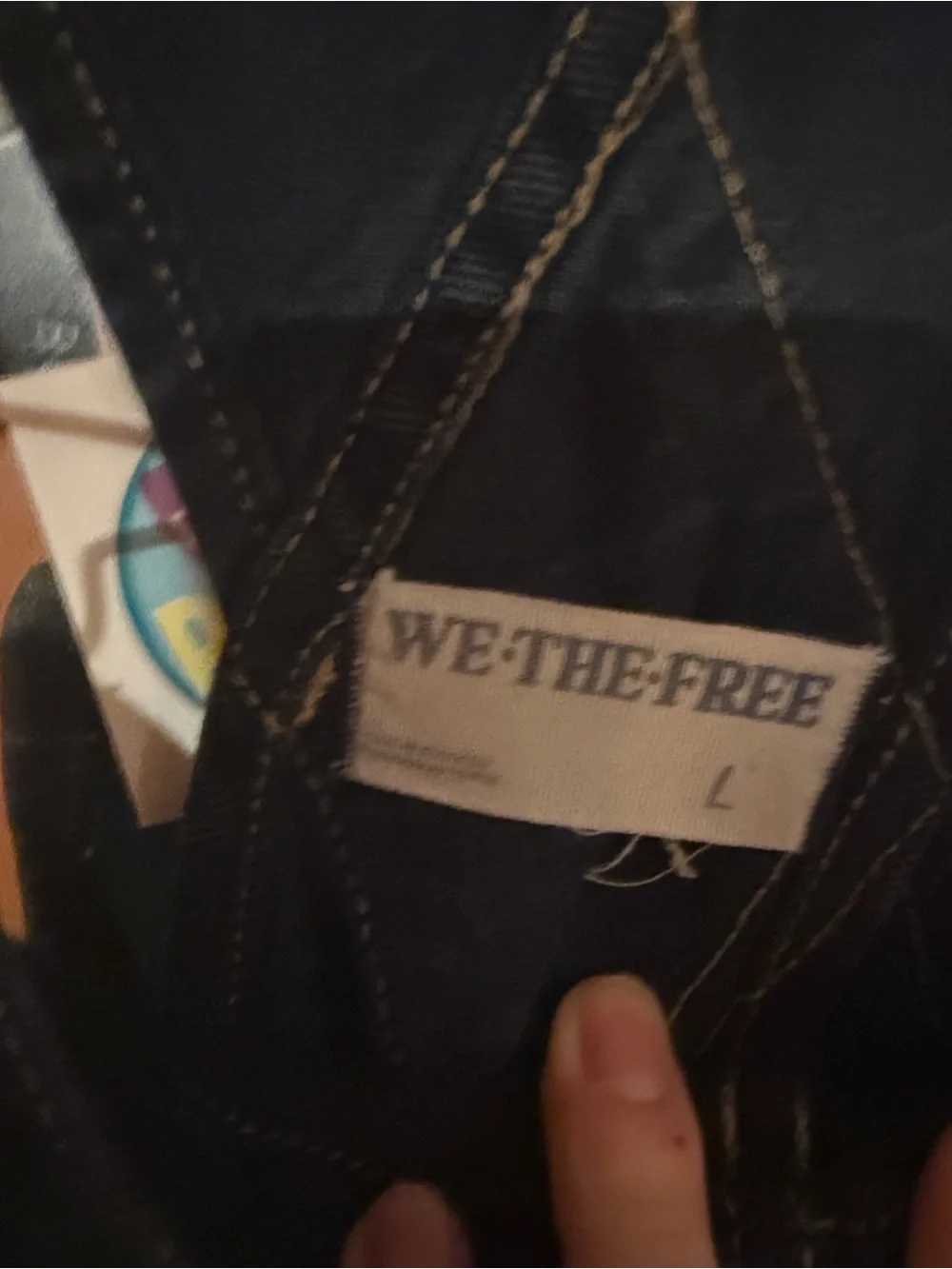 We The Free deep blue/ black Denim Jumper with Contrasting Stitching - Picture 2 of 5